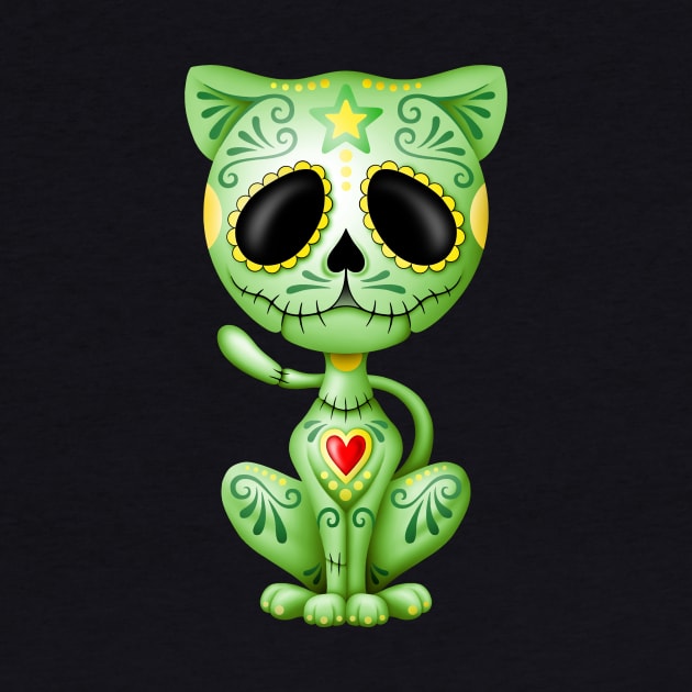 Green Zombie Sugar Kitten Cat by jeffbartels